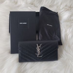 NEW YSL Matelasse Cassandre Large Flap Wallet